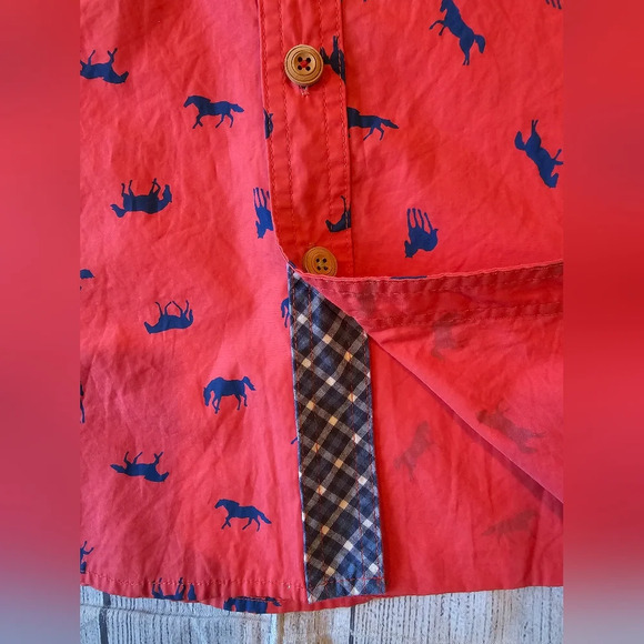 Matilda Jane with Joanna Gaines Men's •Large• High Horse Button Down Shirt Red - Picture 6 of 7